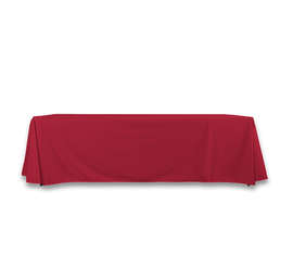 Full Color 8' Poplin Throw Tablecloth - Color: Red