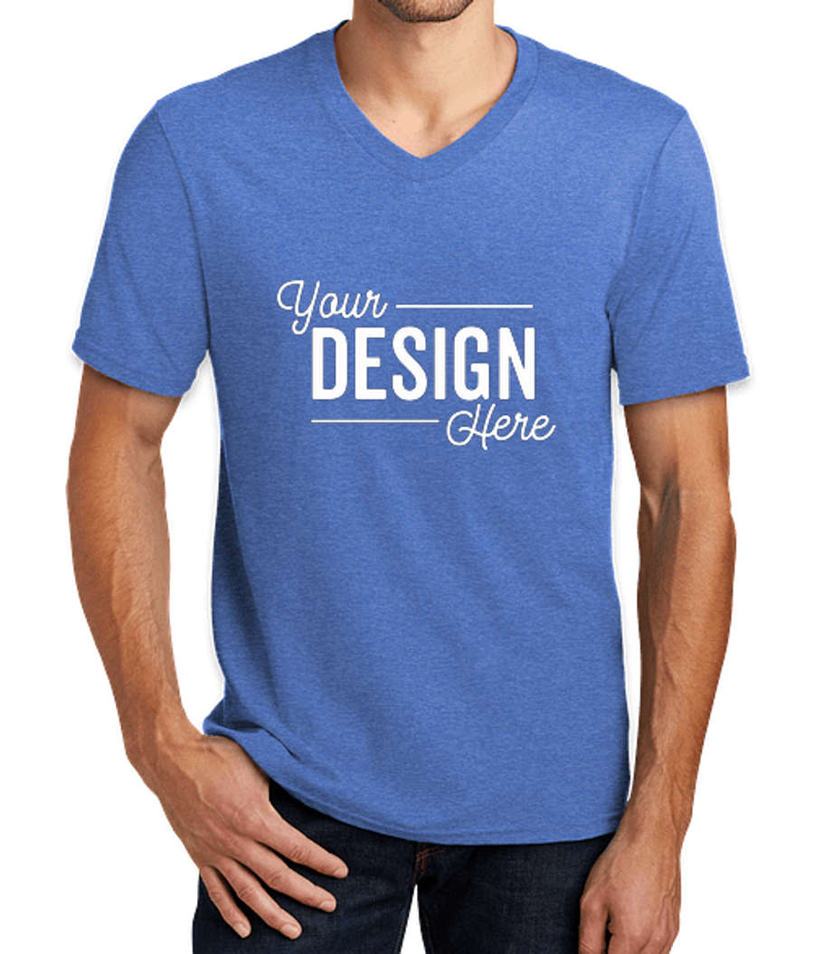 District V.I.T. V-Neck T-shirt in Heathered Royal
