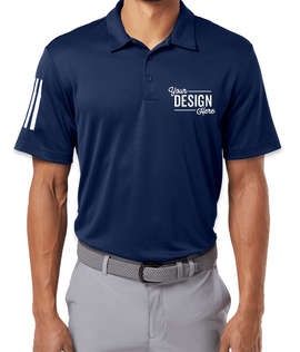 Adidas Floating 3-Stripes Performance Polo - Color: Team Navy Blue / White