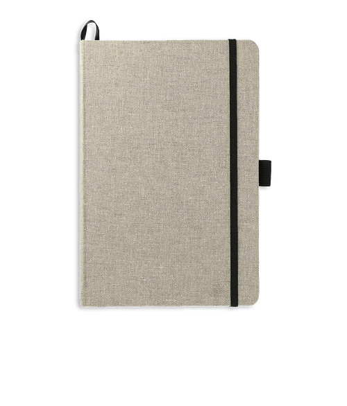 Full Color Recycled Cotton Hard Cover Notebook in Natural