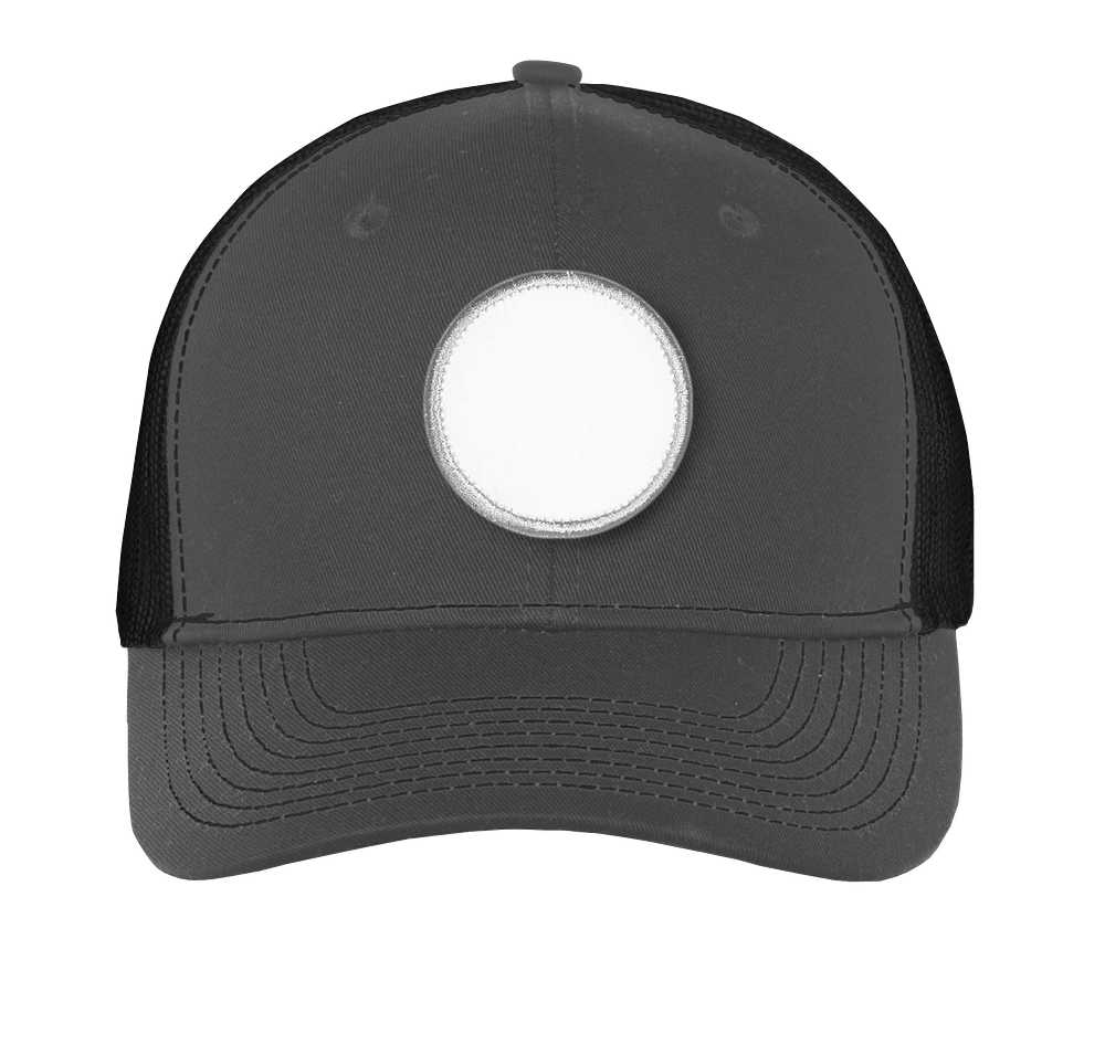 Port Authority Snapback Trucker Hat - Circle Patch - Embroidered-default