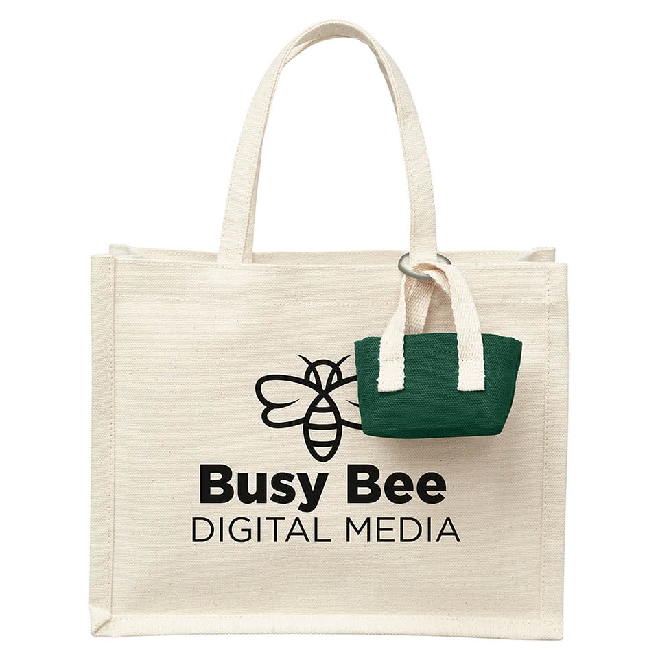 Mini Recycled Cotton Tote Bag with Charm
