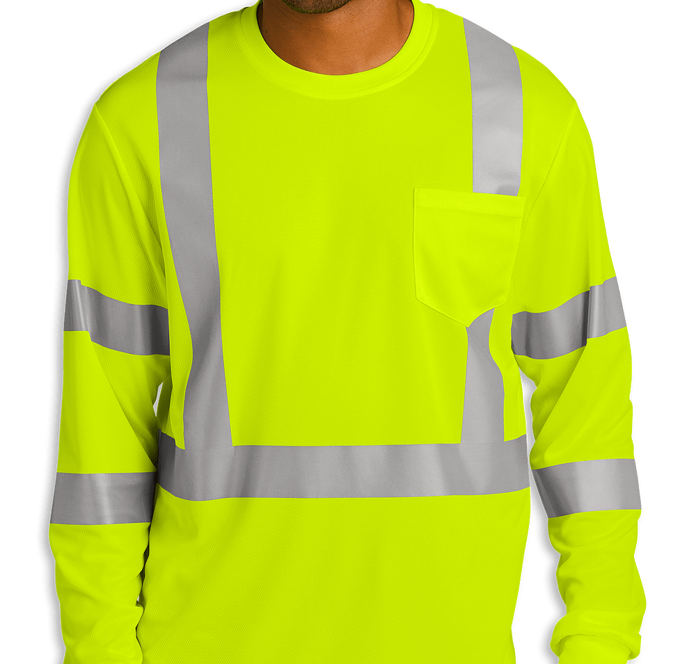 CornerStone Class 3 Mesh Long Sleeve Safety Pocket T-shirt-default