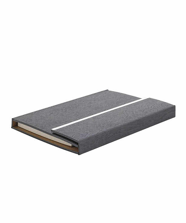Woodgrain Padfolio with Sticky Notes and Flags