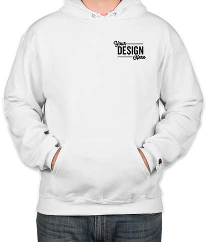 Embroidered Champion Powerblend Pullover Hoodie - White