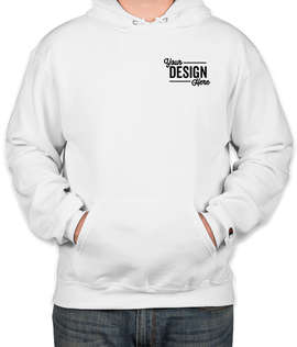 Embroidered Champion Powerblend Pullover Hoodie - Color: White