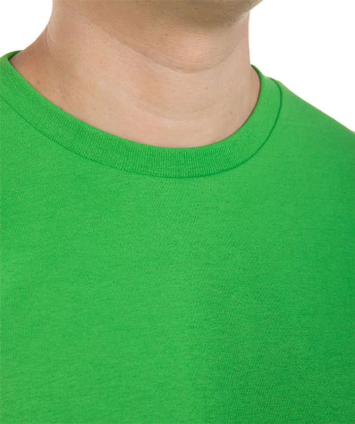 Basic round neck style cotton T-shirt Crew neck long sleeves shirt-Light  green