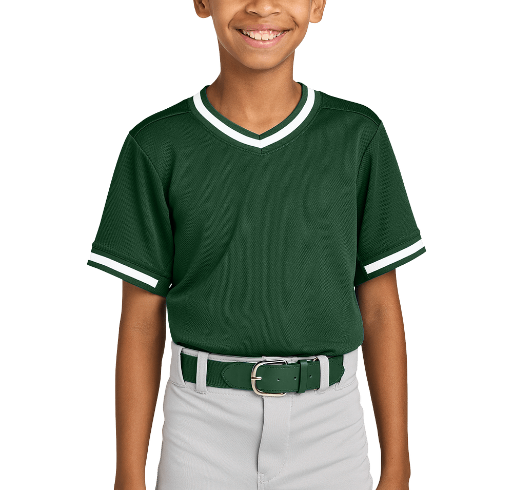 Sport-Tek Youth Tough Mesh V-Neck Baseball Jersey-default