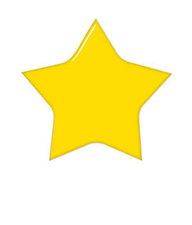 Full Color Star Laminated Plastic Lapel Pin - Color: Yellow