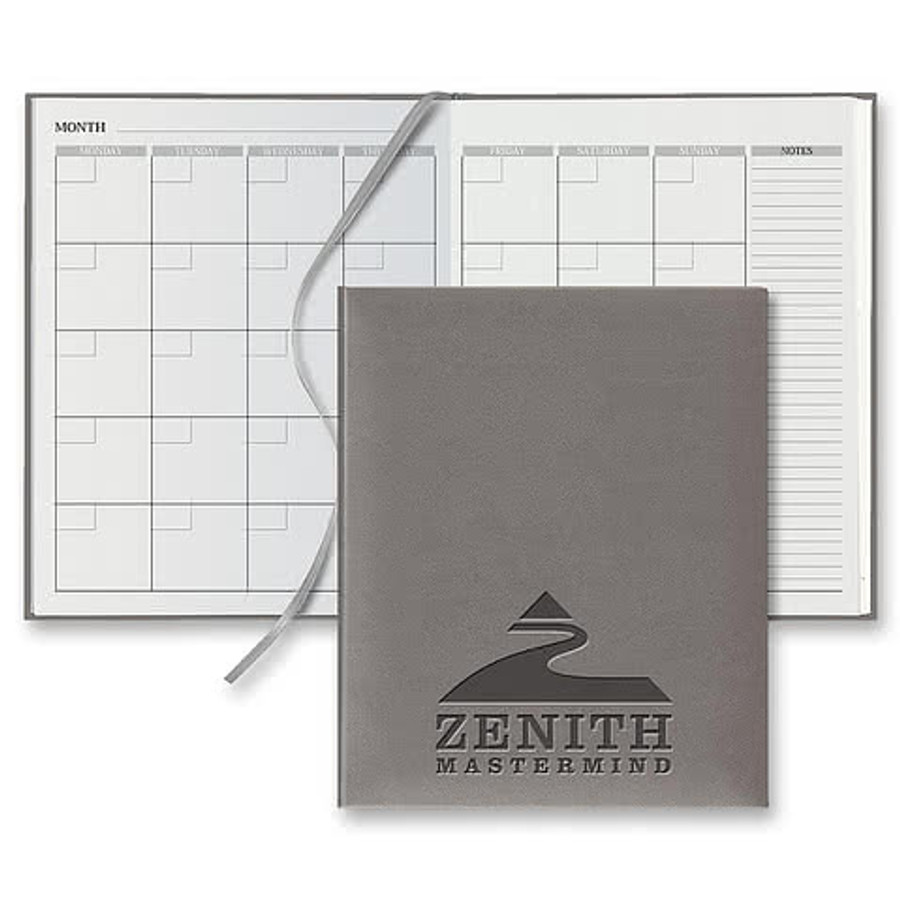 Castelli Debossed Tucson Grande Desk Undated Monthly Planner in Gray