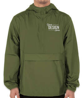 Holloway Packable Hooded Half Zip Pullover - Color: Olive