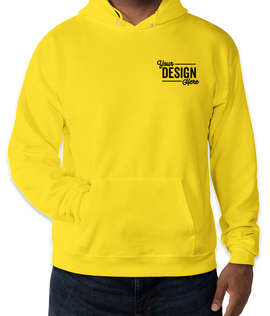 Embroidered Hanes EcoSmart 50/50 Pullover Hoodie - Color: Athletic Yellow