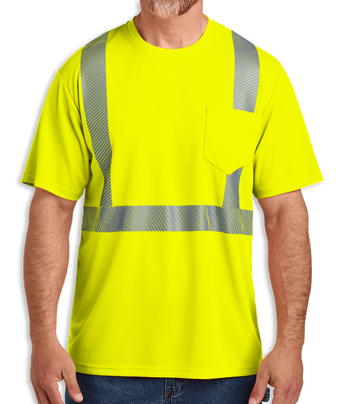 CornerStone Class 2 Segmented Tape Safety Pocket T-shirt in Safety Yellow