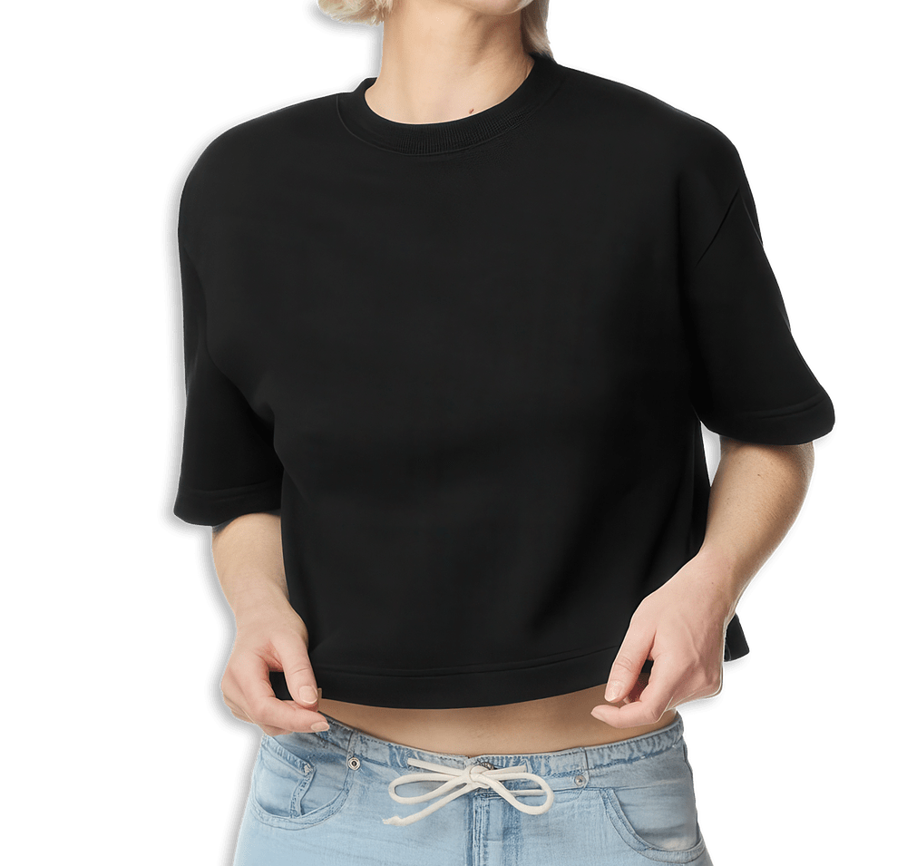 American Apparel Women's Heavyweight French Terry Cropped T-shirt-default