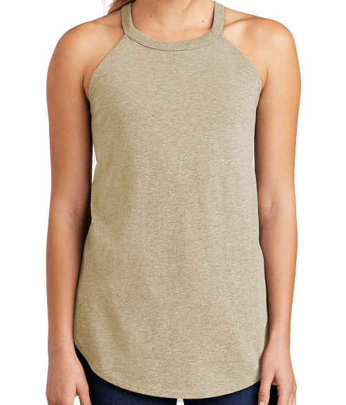 District Women's Tri-Blend Rocker Tank in Desert Tan Heather 