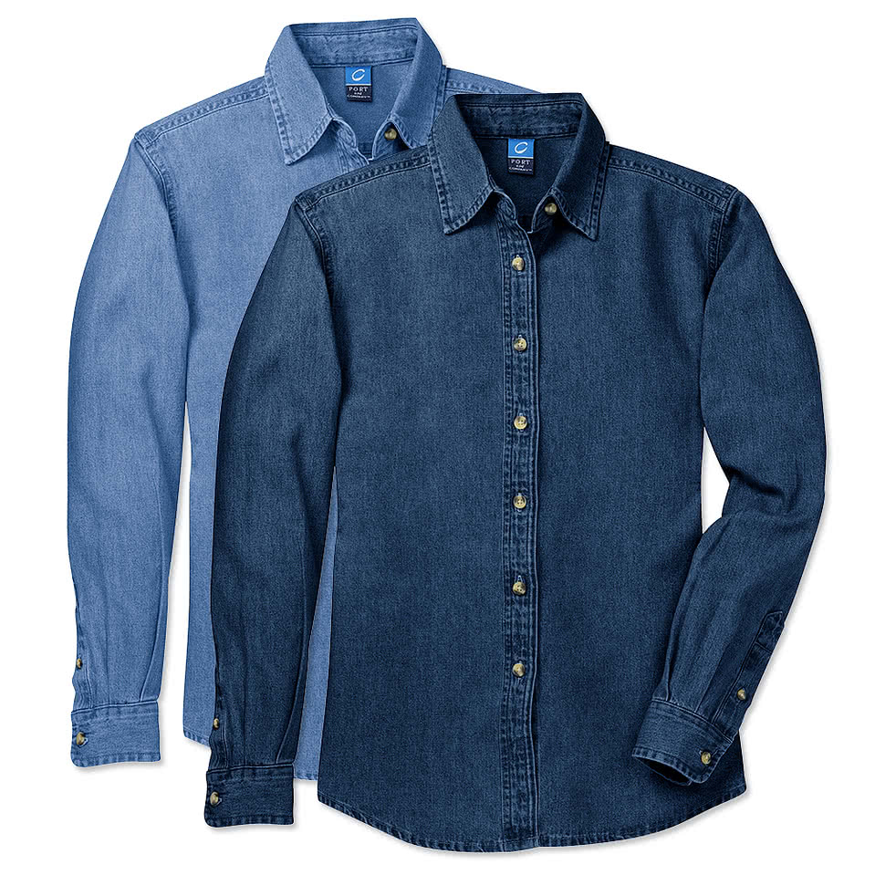 Port & Company Women's Denim Shirt - Embroidered
