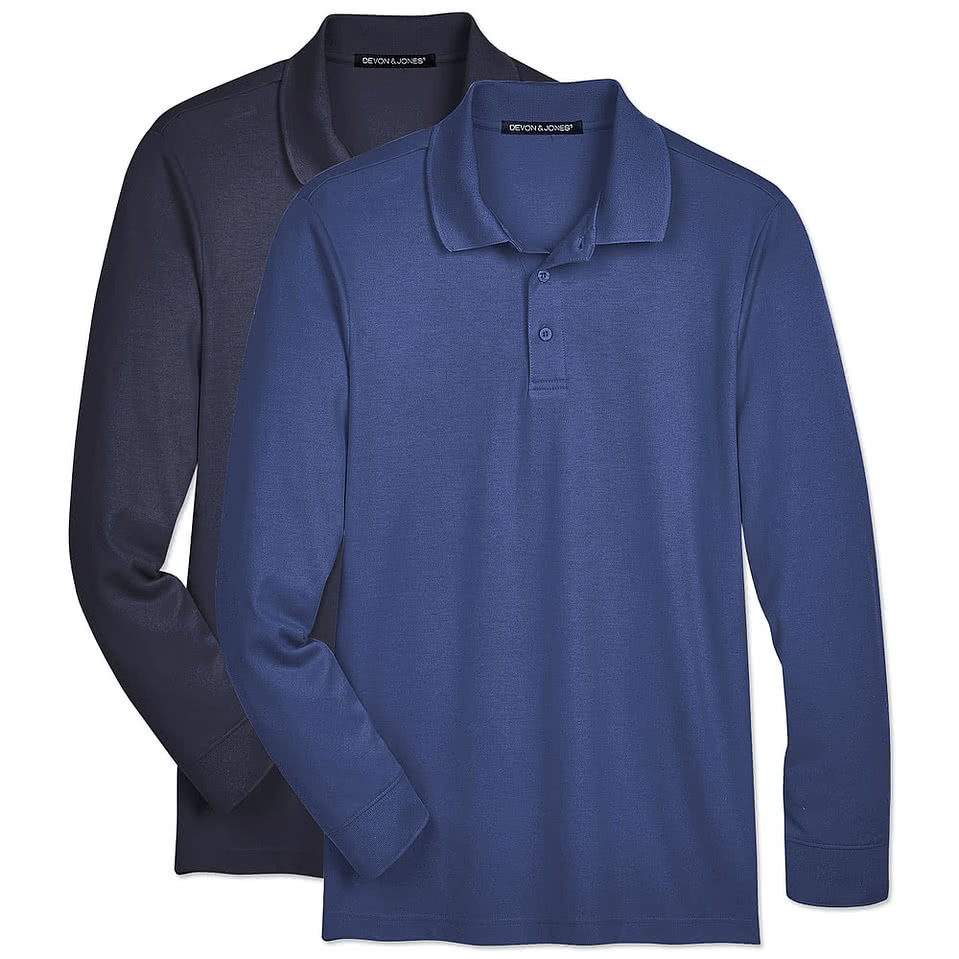 Devon & Jones Tall CrownLux Long Sleeve Performance Polo