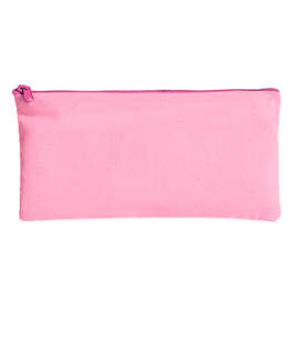 Large Colored Canvas Pouch with Colored Zipper - Color: Tickled Pink/ Drama Queen