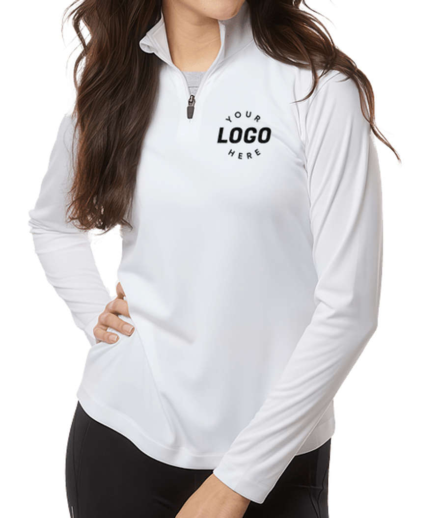 AllPro Women's Pro-Lock UPF 50 Quarter Zip Performance Shirt - Embroidered in White