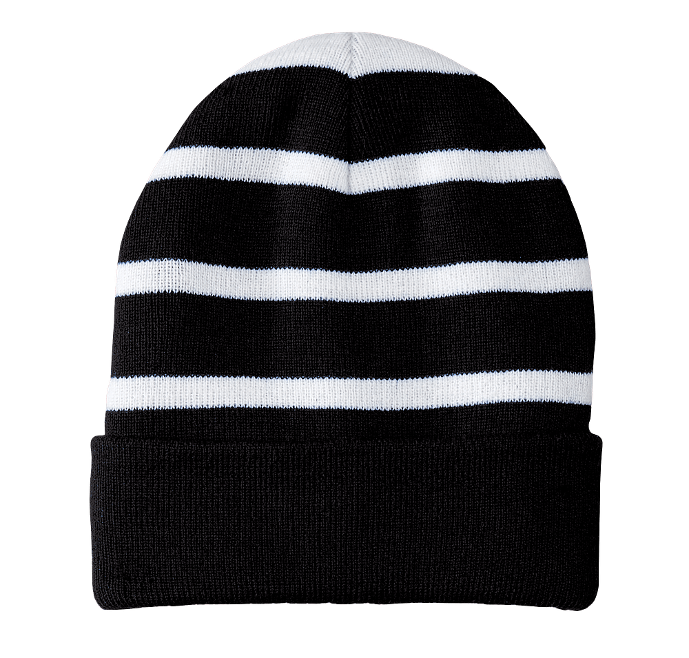 Sport-Tek Fleece Lined Striped Cuff Beanie-default