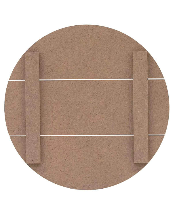 Full Color 12" Round Slatted Wood Wall Print