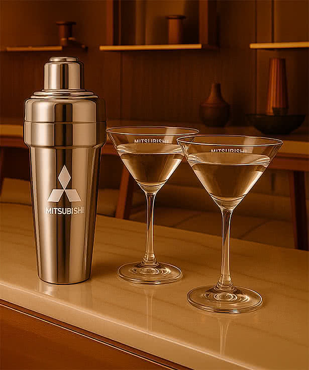 Laser Engraved Milano Stainless Steel Cocktail Shaker