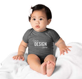 Rabbit Skins Harborside Melange Jersey Baby Bodysuit - Color: Smoke Melange
