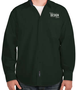 Port Authority Long Sleeve Easy Care Shirt - Color: Dark Green / Navy