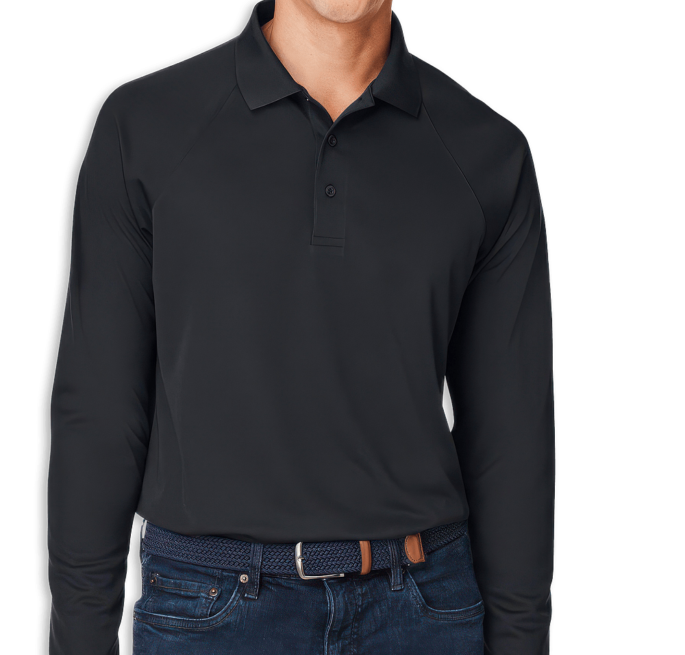 Harriton Charge Snag & Soil Protect Long Sleeve Performance Polo - Printed-default