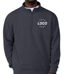 Port & Company Core Quarter Zip Sweatshirt - Screen Printed - Color: Heather Navy