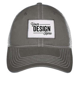Ahead Rectangle Patch Trucker Hat - Color: Charcoal / White