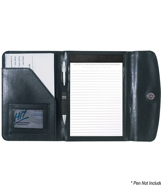 Leather Look Padfolio with Snap Closure