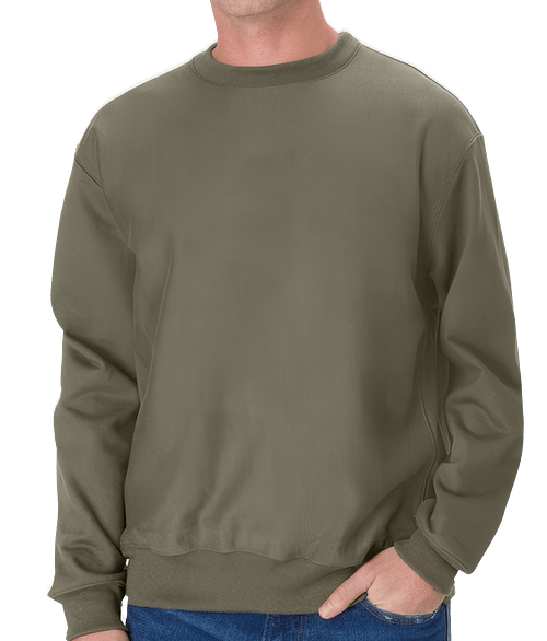 Hanes Beefy Sweats Heavyweight Crewneck Sweatshirt in Fatigue Green