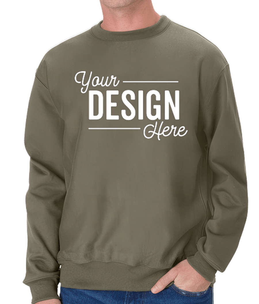 Hanes Beefy Sweats Heavyweight Crewneck Sweatshirt in Fatigue Green