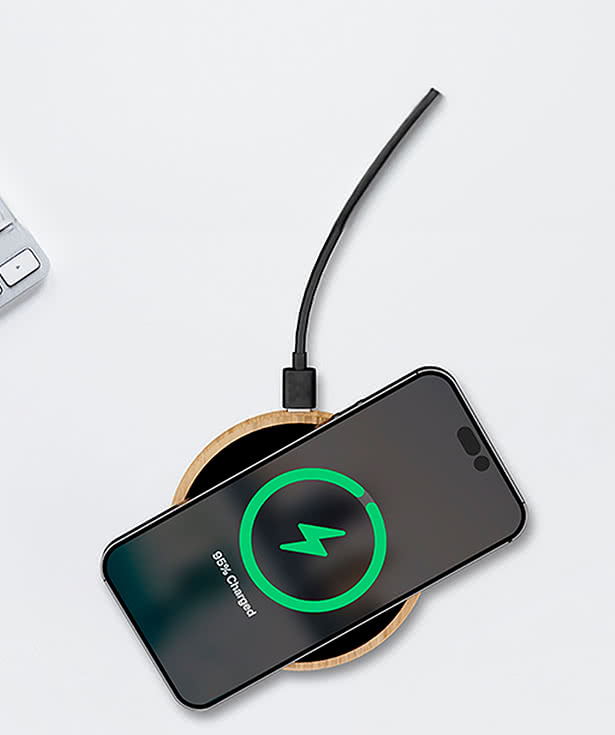 Full Color SCX Innovative Design Bamboo 15W Wireless Charger