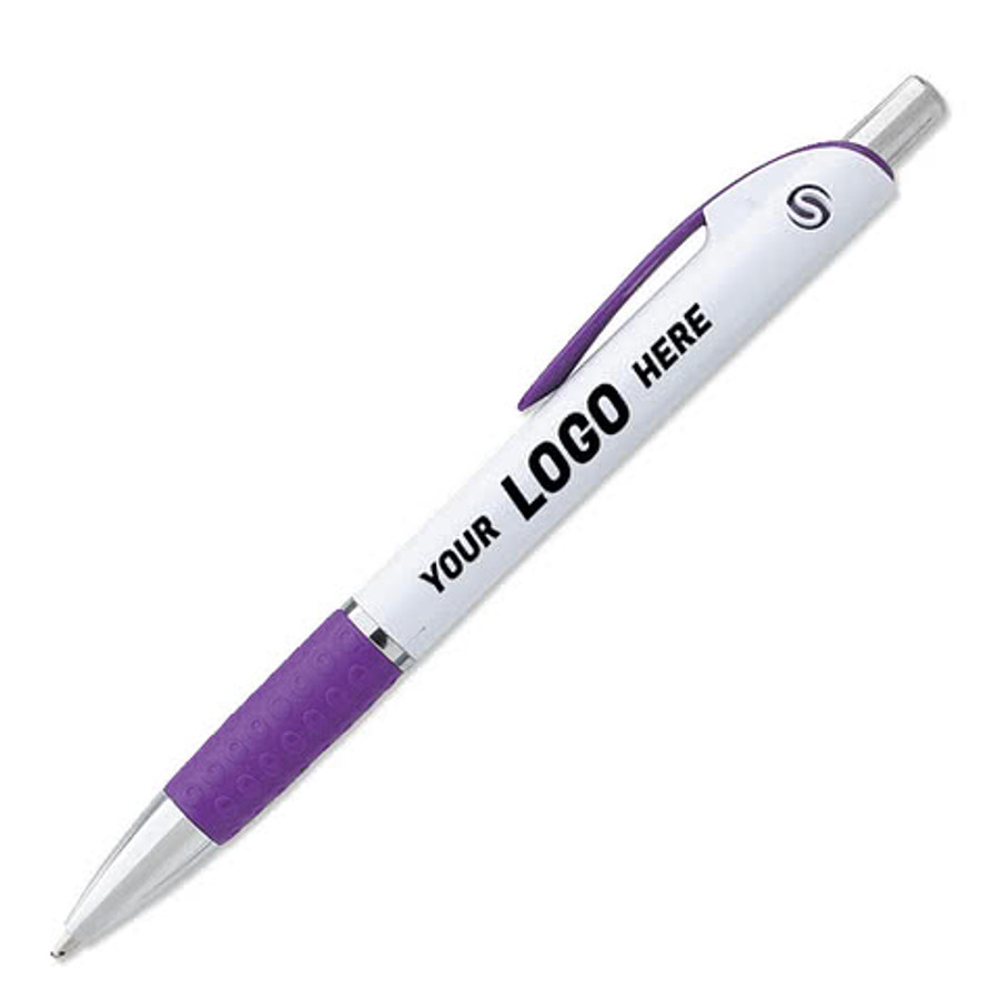 Souvenir Image Grip Pen (black ink) in White / Grey