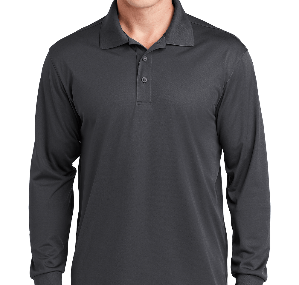 Sport-Tek Sport-Wick Micro Pique Long Sleeve Performance Polo - Printed-default