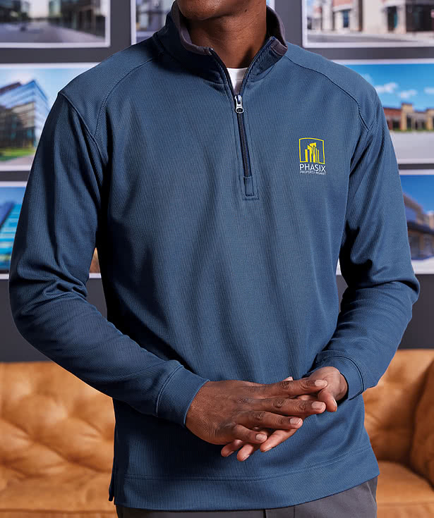 Port Authority Vertical Texture Quarter Zip Pullover