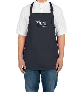 Port Authority Stain Release Medium Length Apron - Screen Printed - Color: Navy