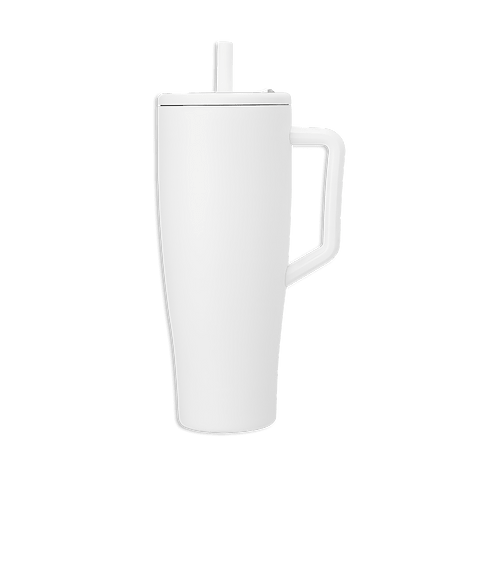 BruMate Laser Engraved 40 oz. Era Stainless Steel Tumbler with Straw in Matte White 