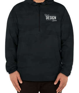 Independent Trading Quarter Zip Windbreaker - Color: Black Camo