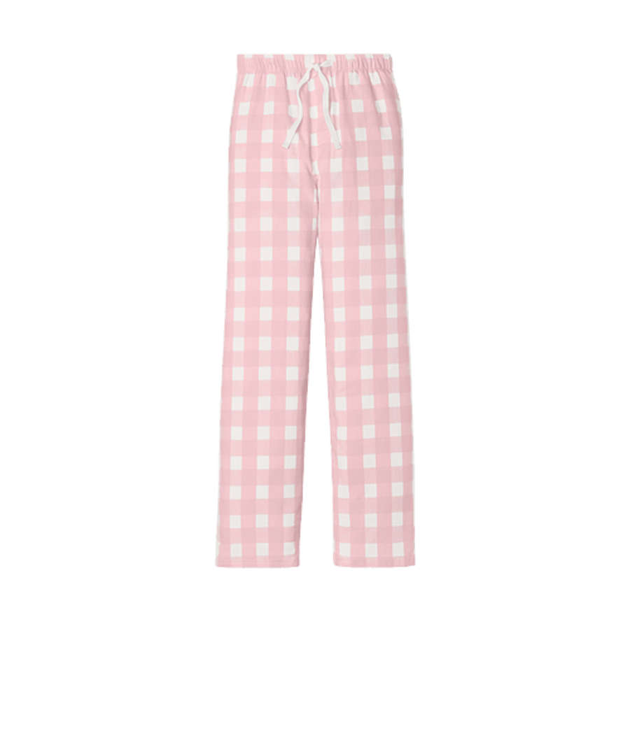 District Flannel Pocket Plaid Pant in Light Pink/White Buffalo Check