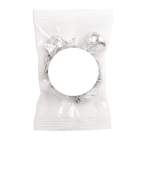 Full Color Hershey's Milk Chocolate Kisses Promo Pack Candy Bag in White