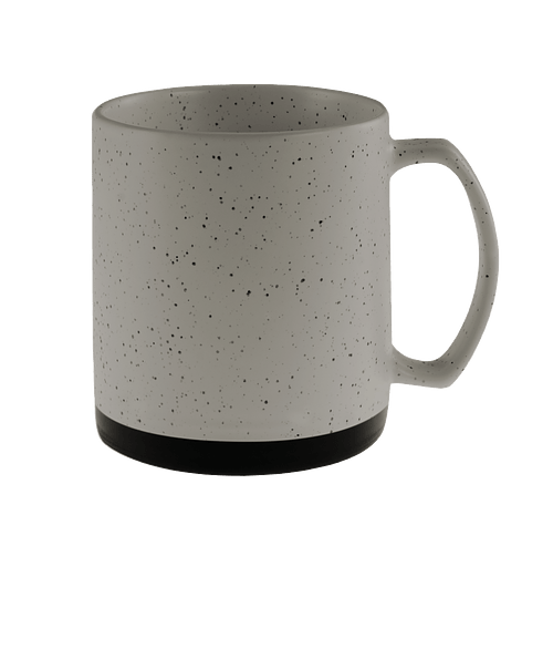 Laser Engraved 20 oz. Darien Ceramic Speckled Mug in Gray