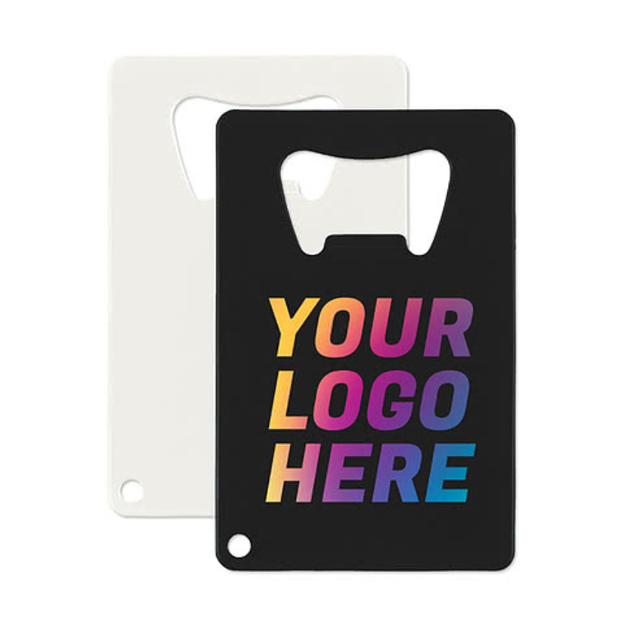 Full Color Credit Card Shaped Bottle Opener in White