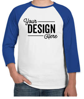 Canada - Bella + Canvas Lightweight Raglan T-shirt - Color: White / True Royal