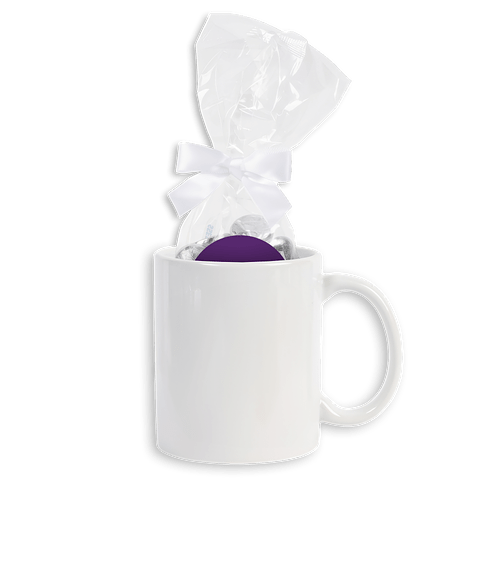 Full Color 11 oz. Ceramic Mug & Sweet Indulgence Gift Set in Team Purple