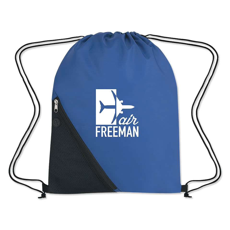 Sports Pack Drawstring Bag with Outside Mesh Pocket