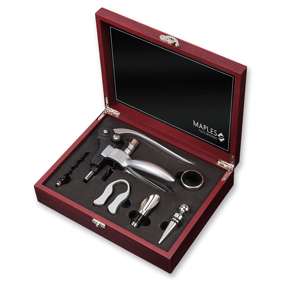 Laser Engraved Isabell 5 Piece Wine Accessory Set