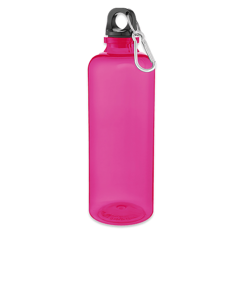 Full Color 20 oz. Ormond Recycled Water Bottle with Carabiner Lid in Translucent Pink